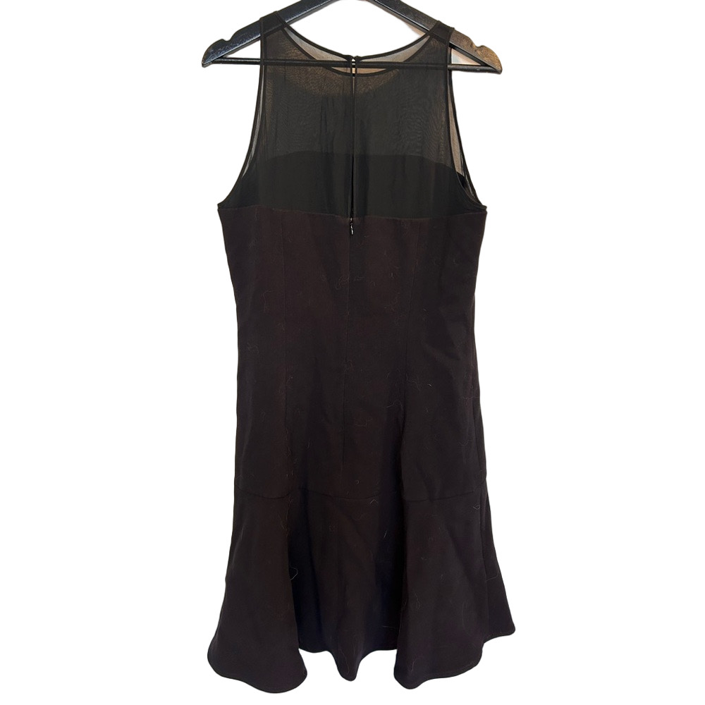 Club Monaco Black Sleeveless Mesh Panel Fit & Flare Sheer Dress – Size 12
